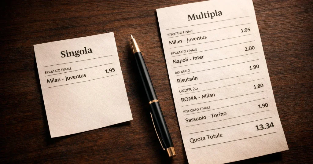 Scommesse singole o multiple calcio confronto